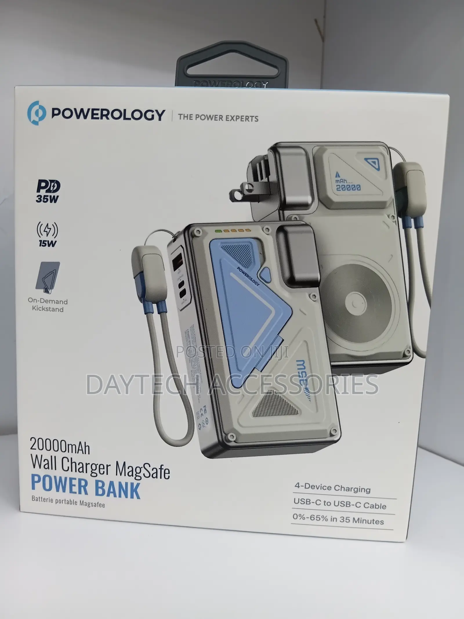 Powerology Power Bank 20000mah Wall Charger 35w Pd