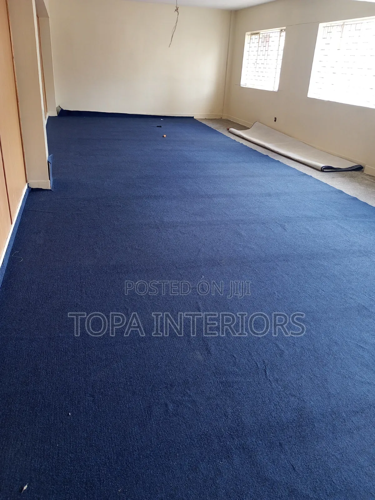 Navy Blue Office Floor Carpets Covering the Whole Floor
