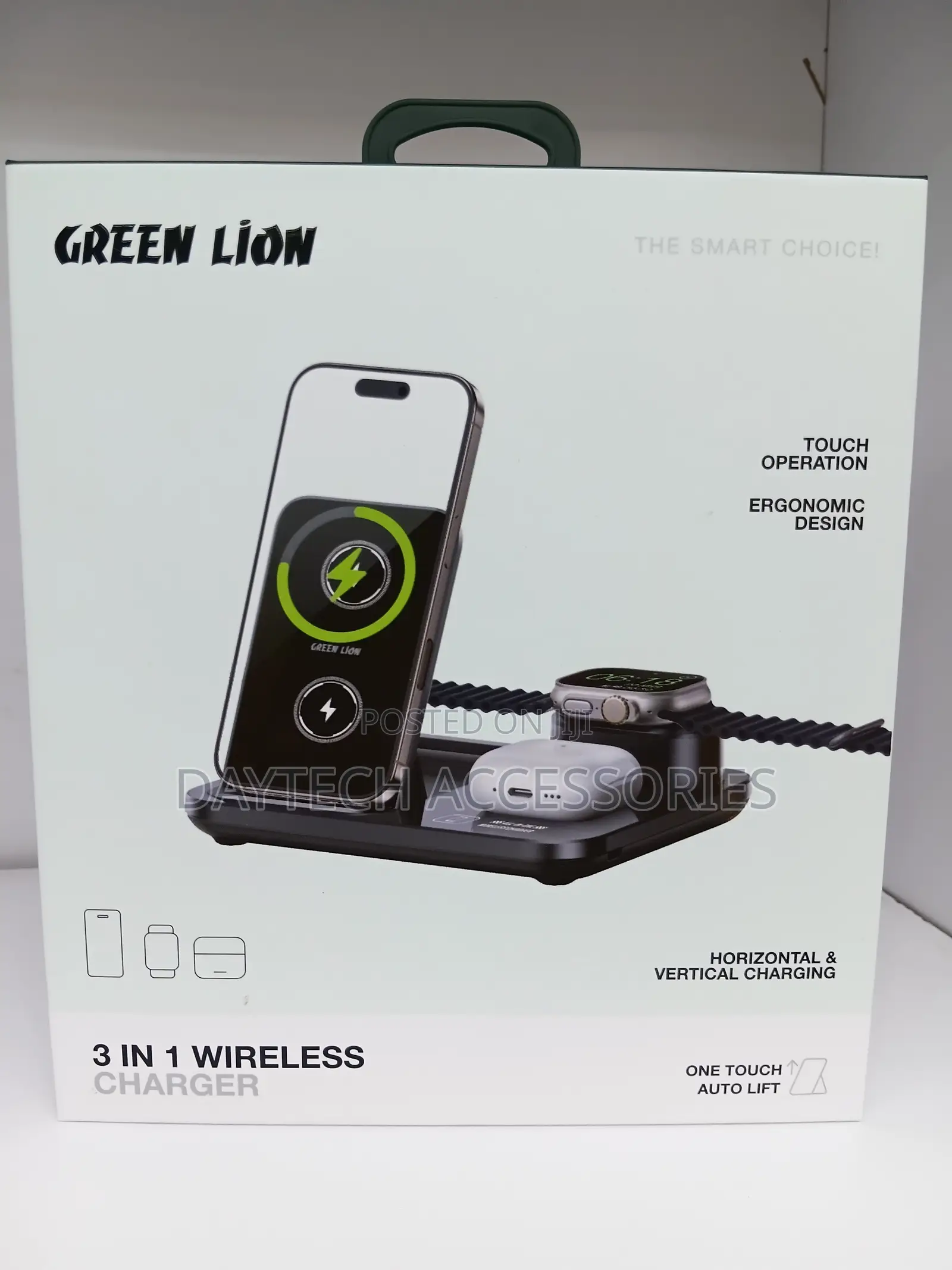 This Is a Green Lion 3 in 1 Wireless Charger.