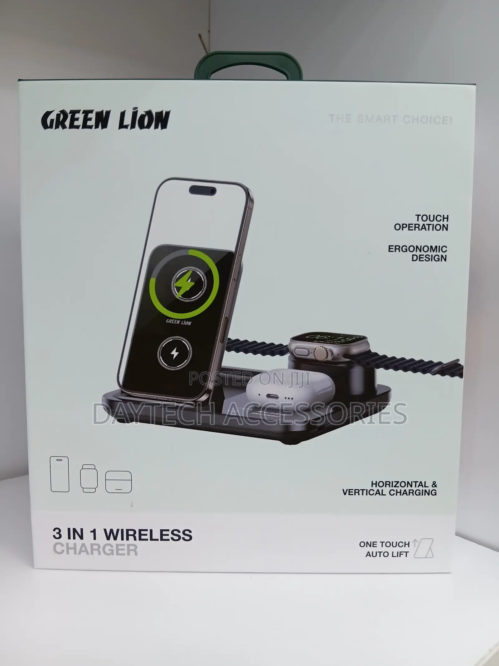 This Is a Green Lion 3 in 1 Wireless Charger.