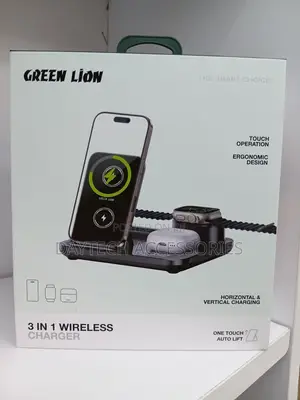 Green Lion 3 In1 Multifunctional Wireless Charging Station - Black