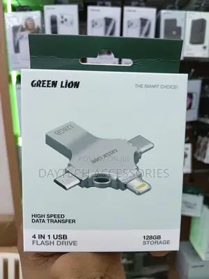 Green Lion 4-in-1 Usb Flash Drive With 128gb Storage.