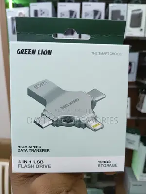Green Lion 4-in-1 Usb Flash Drive 128gb - Silver