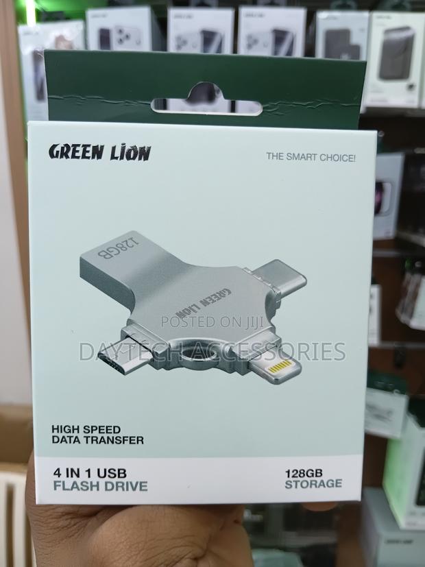 Green Lion 4-in-1 Usb Flash Drive 128gb - Silver - main view