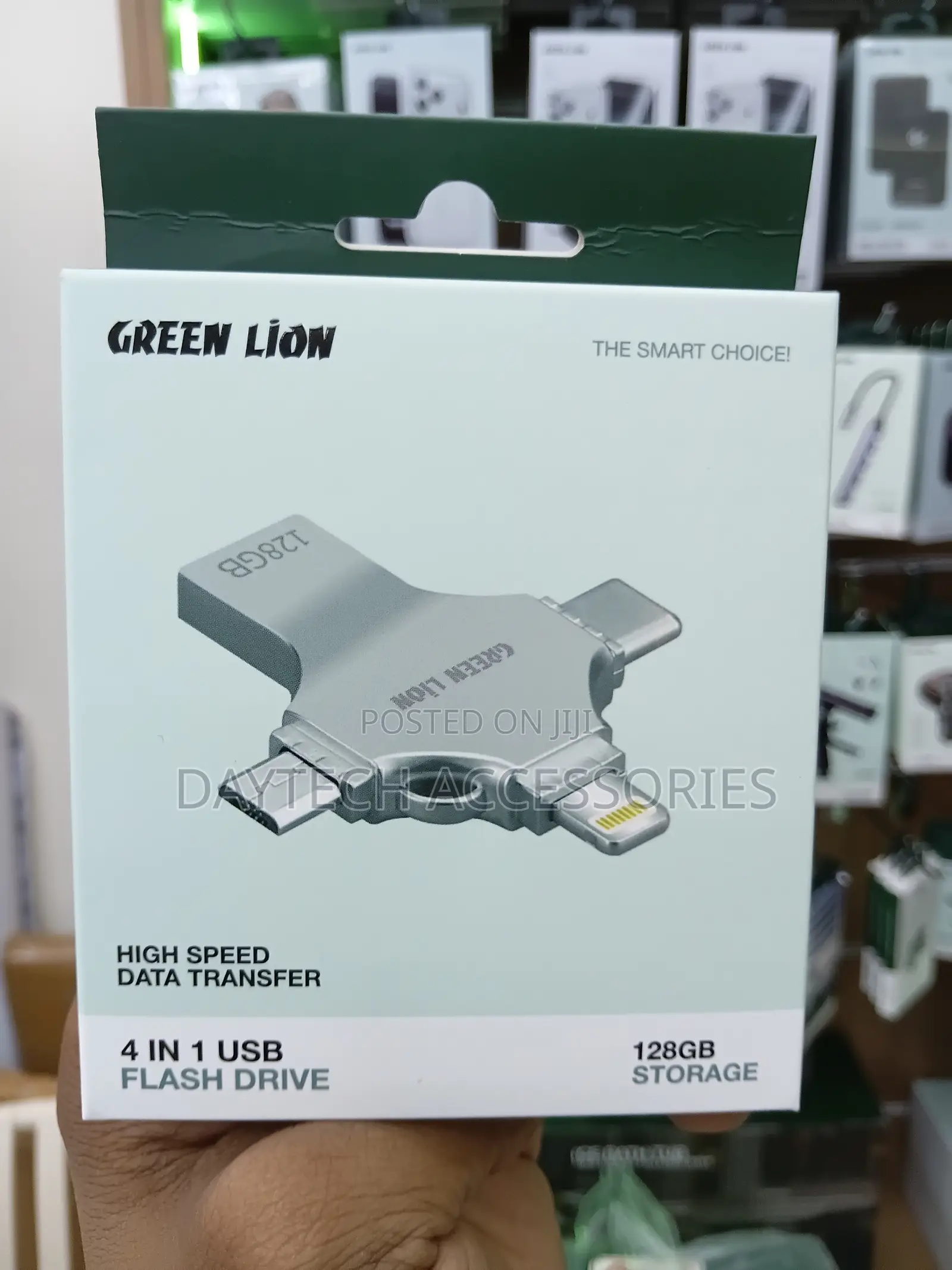 Green Lion 4-in-1 Usb Flash Drive 128gb - Silver