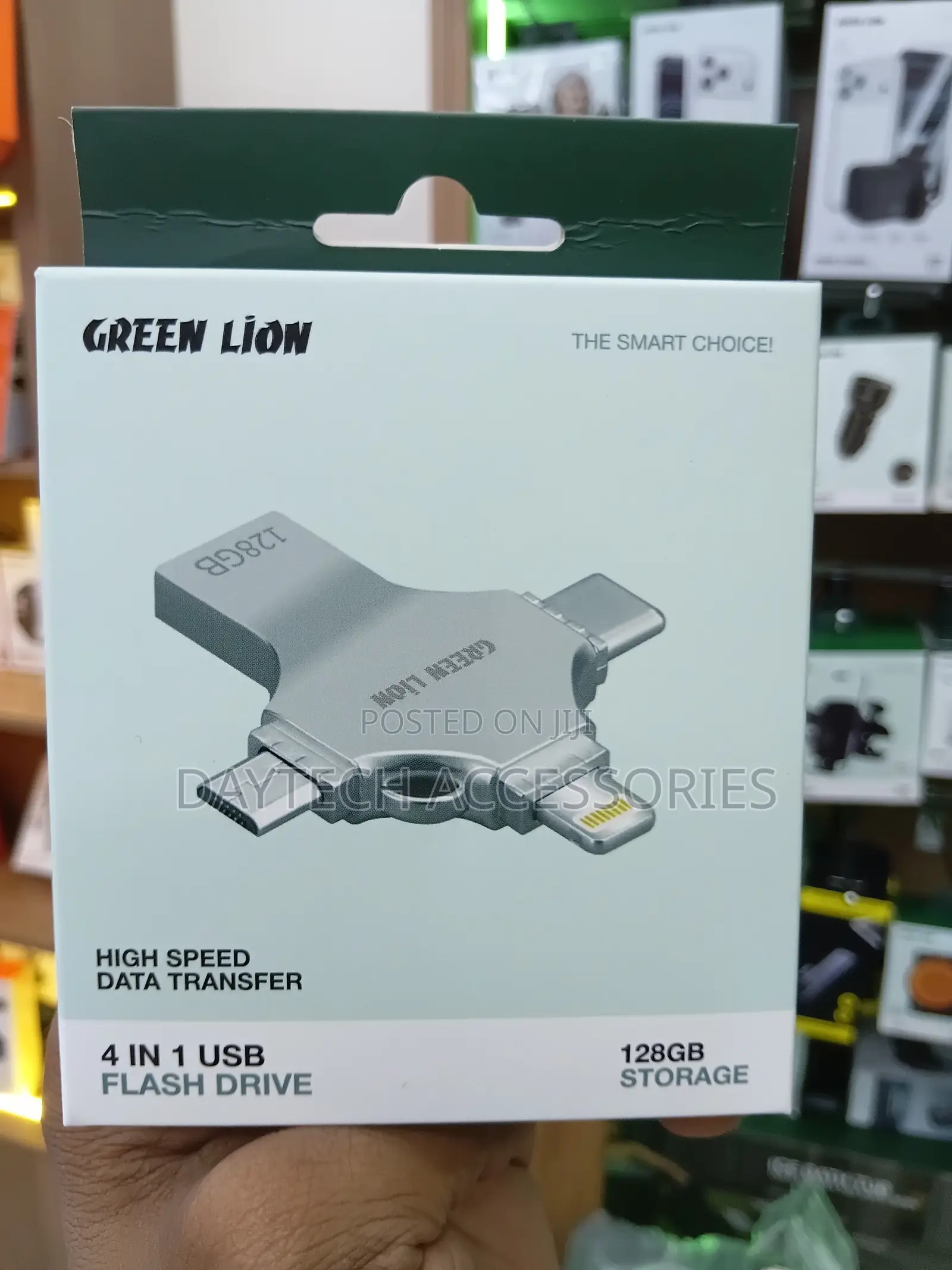 Green Lion 4-in-1 Usb Flash Drive 128gb - Silver