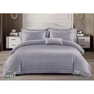 Grey Striped Duvet Cover With a Bedsheet and Two Pillow Cases