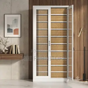 Office Cabinet; Two Doors Steel Files Cabinet With Front Glass View