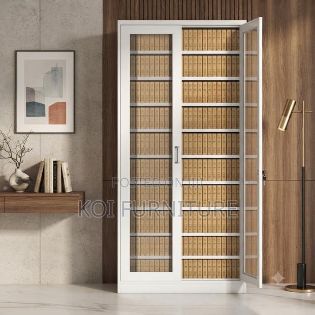 Office Cabinet; Two Doors Steel Files Cabinet With Front Glass View - thumbnail 3