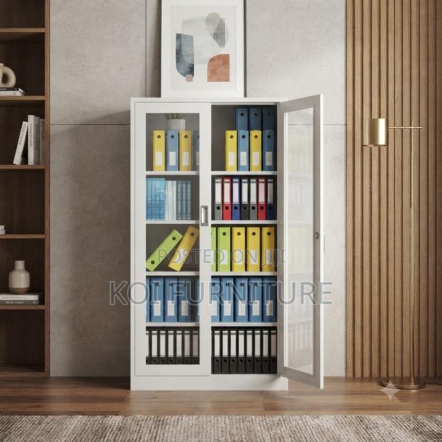 Office Cabinet; Two Doors Steel Files Cabinet With Front Glass View - thumbnail 4
