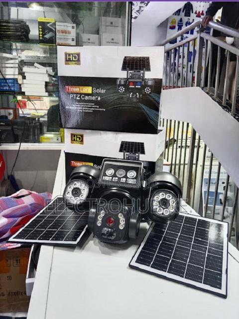 Dual Panel Tripple Lens 4g Solar PTZ CCTV Surveillance Camera-Zoom
