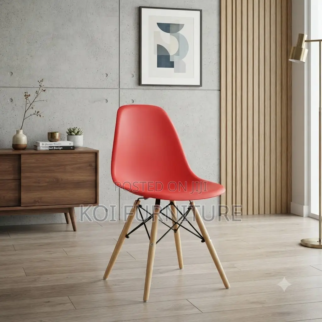 Dining Chairs; Eames Dining Seat With 4 Wooden Legs