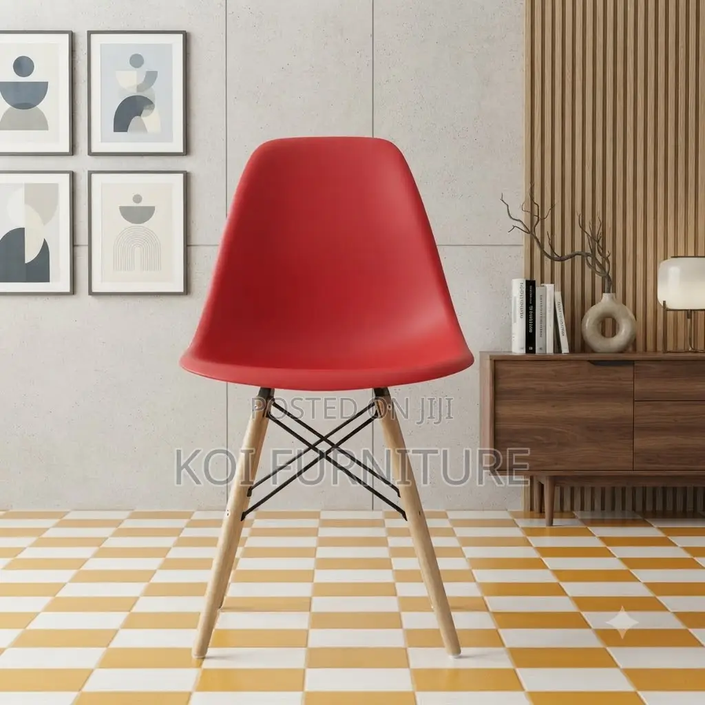 Dining Chairs; Eames Dining Seat With 4 Wooden Legs