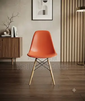 Dining Chairs; Eames Dining Seat With 4 Wooden Legs