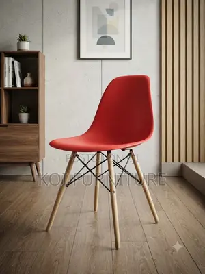 Dining Chairs; Eames Dining Seat With 4 Wooden Legs