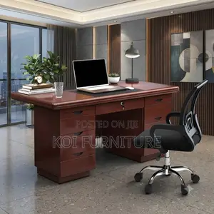 Office Desk'; 1.2m Mahogany Executive Long Term Office Desks