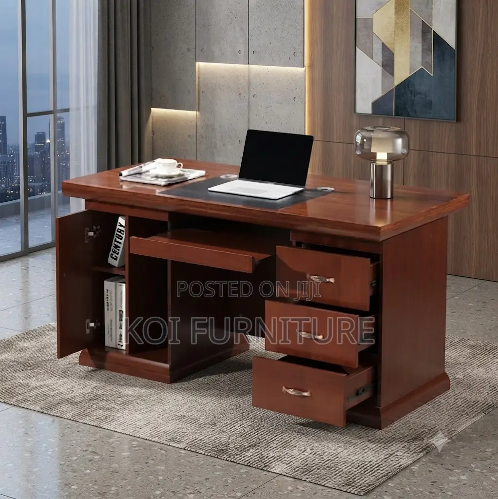 Office Desk'; 1.2m Mahogany Executive Long Term Office Desks