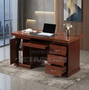 Office Desk'; 1.2m Mahogany Executive Long Term Office Desks