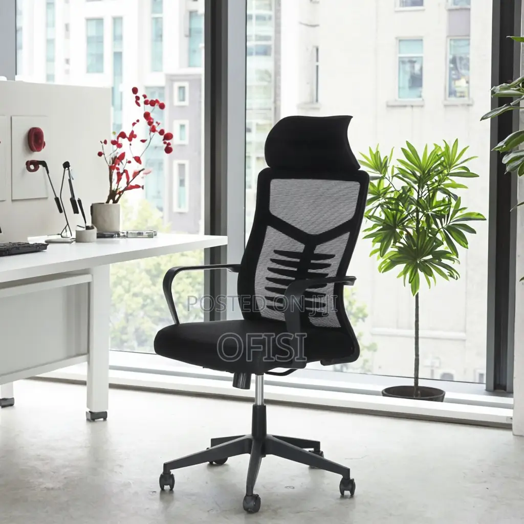 Office Chair; Adjustable High Back Office Chair With Headrest