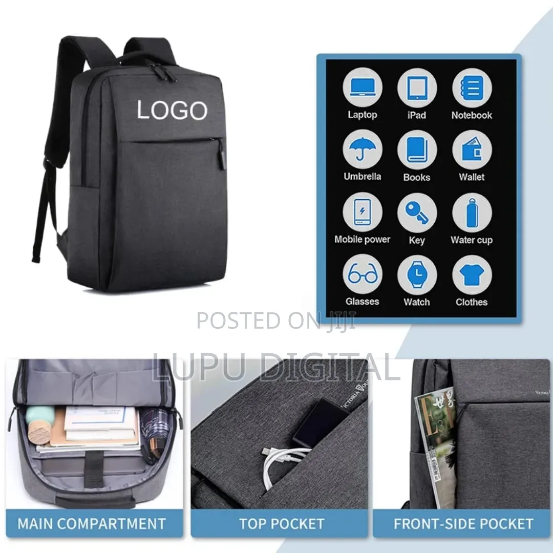 *Anti Theft Laptop Bag - Usb Charging Size: Fits 15inches Laptop