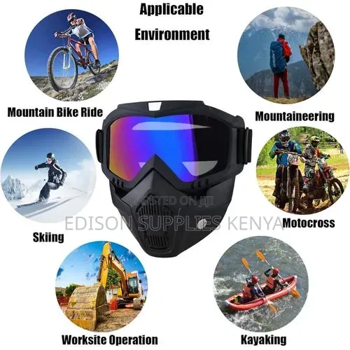 Paintball Mask Tactical Full Face Ski Mask Goggles Atv Dirt Bike Glass