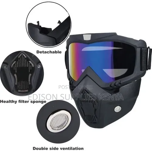Paintball Mask Tactical Full Face Ski Mask Goggles Atv Dirt Bike Glass