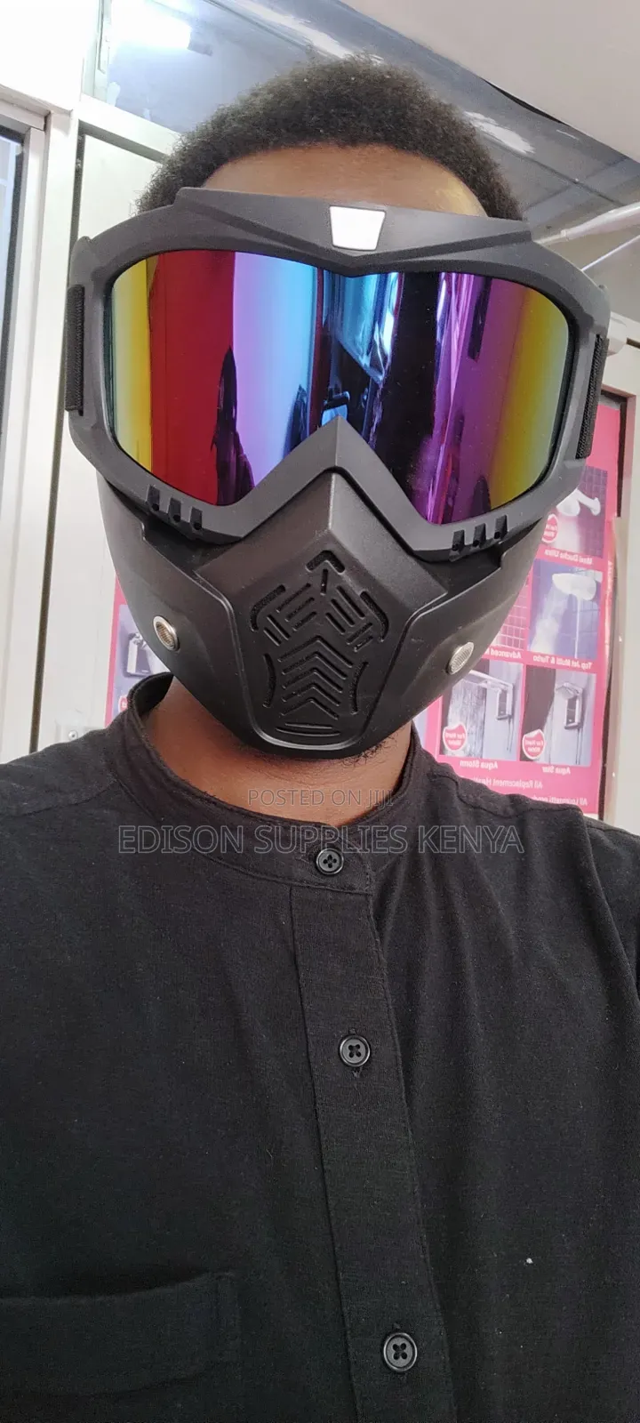Paintball Mask Tactical Full Face Ski Mask Goggles Atv Dirt Bike Glass