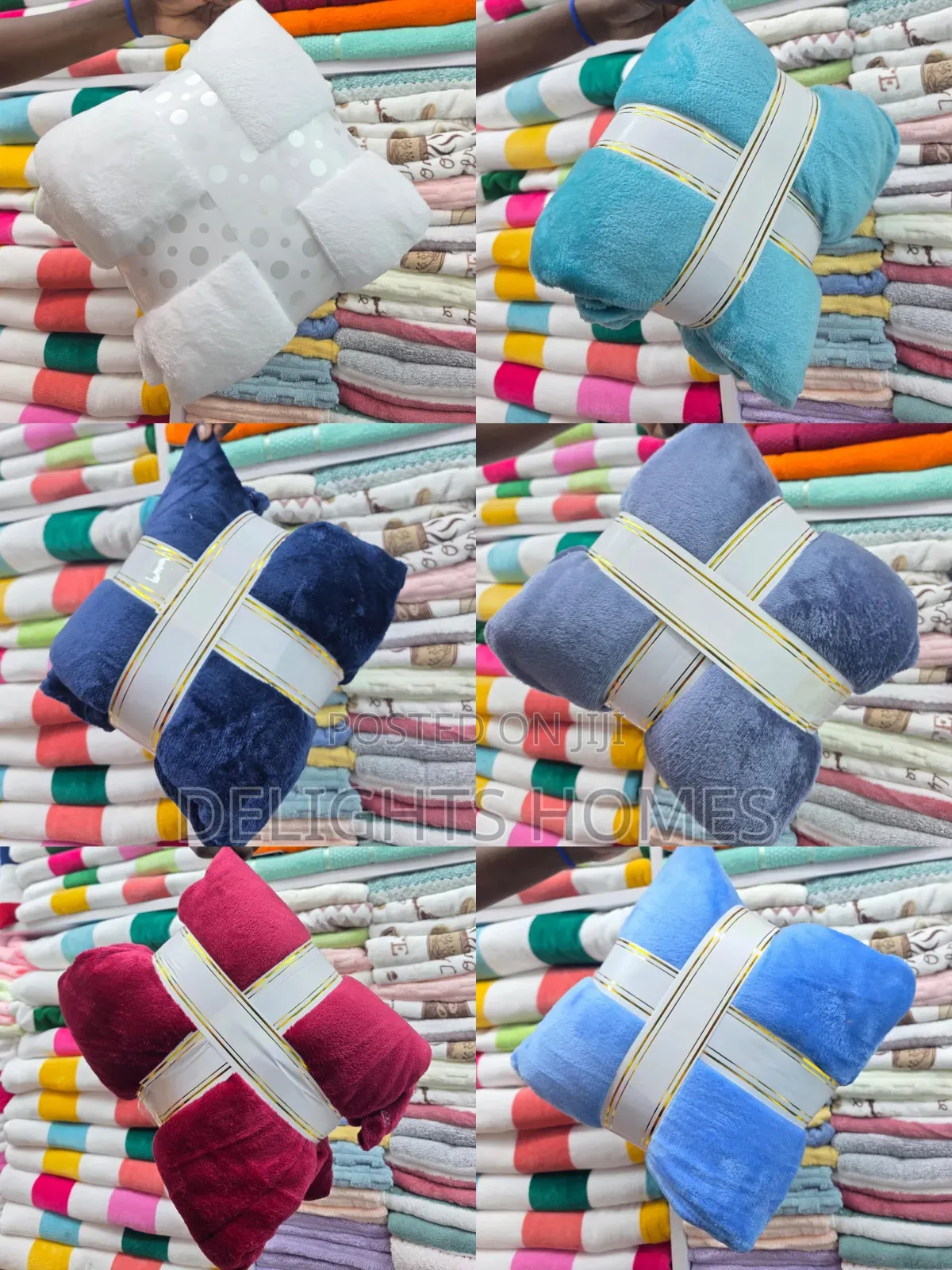 Plain Fleece Blanket With Ribbon-Sk