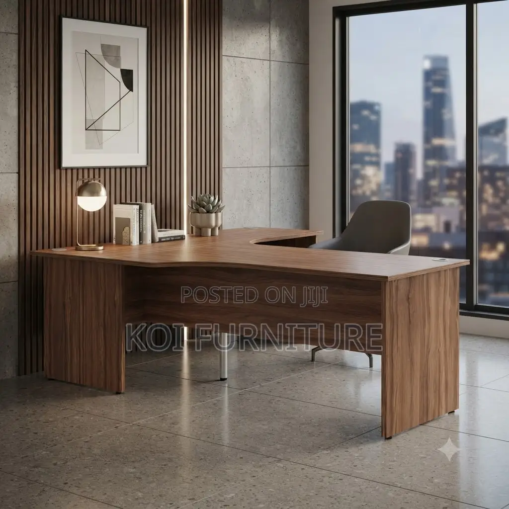 Office Desk; 1.4 Meters Office Curved Desk With Lock Drawers