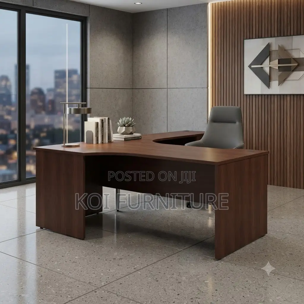 Office Desk; 1.4 Meters Office Curved Desk With Lock Drawers