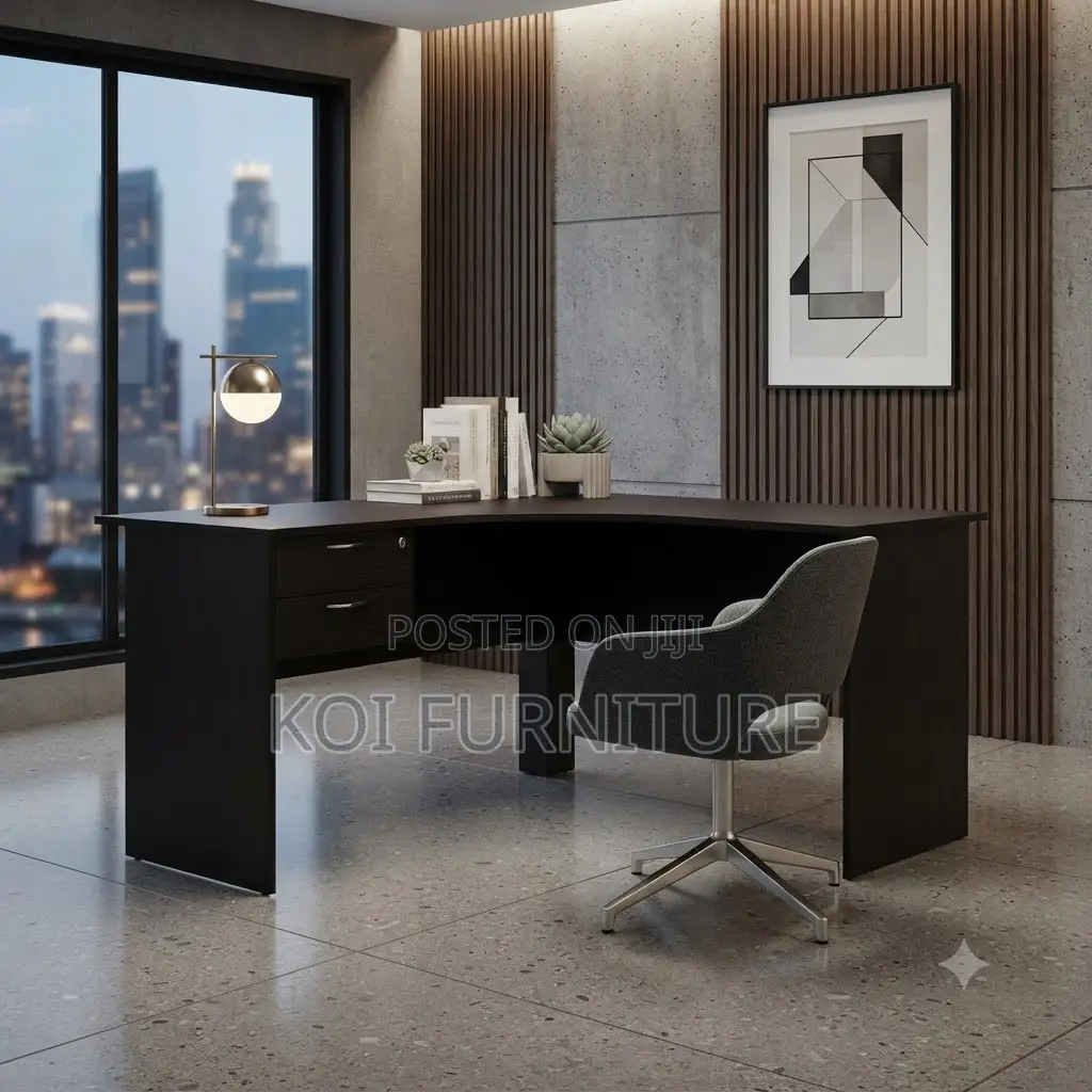 Office Desk; 1.4 Meters Office Curved Desk With Lock Drawers