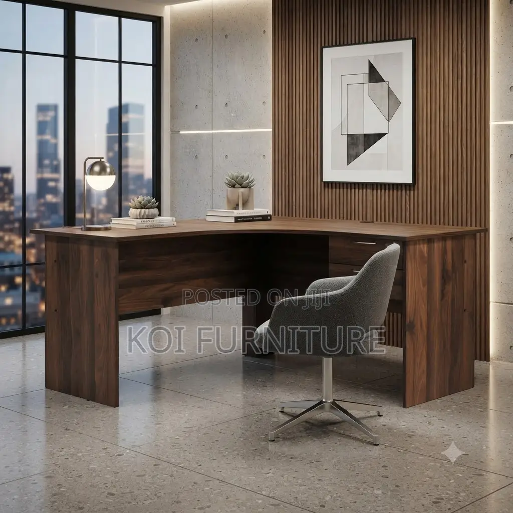Office Desk; 1.4 Meters Office Curved Desk With Lock Drawers