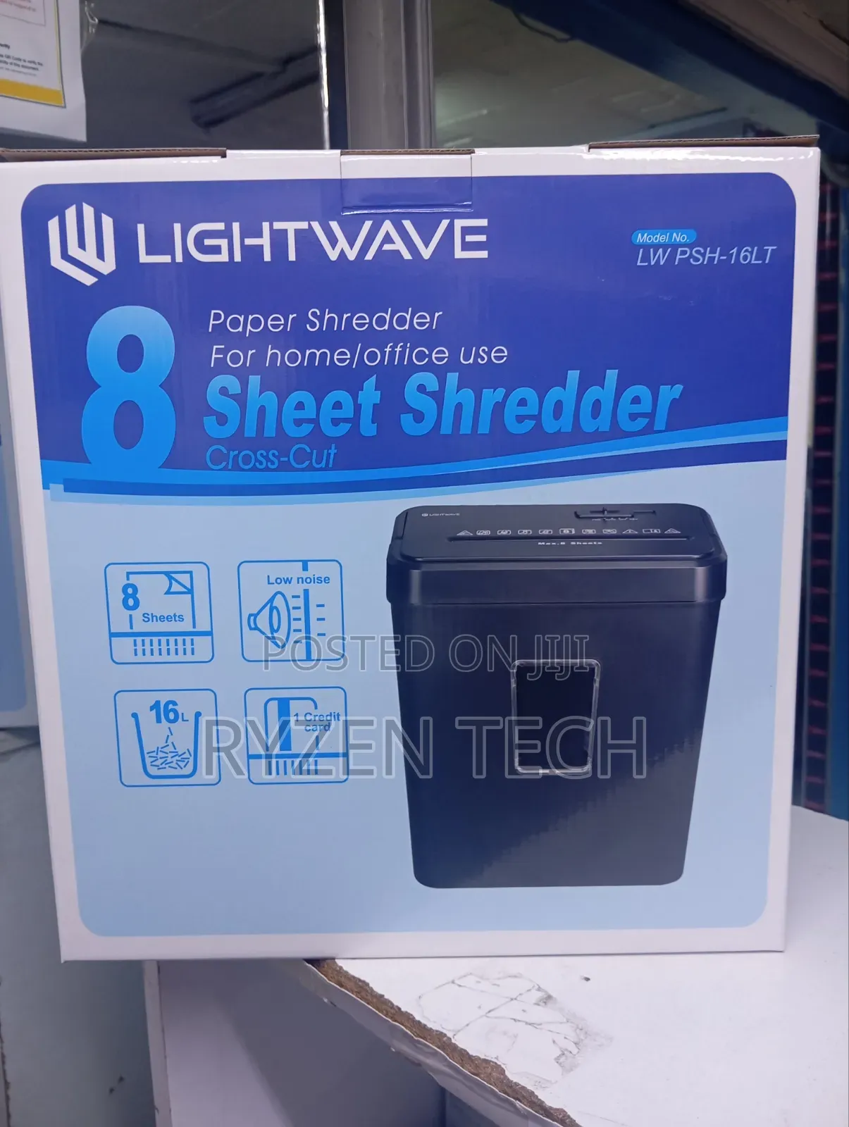 Lightwave Paper Shredder 8 Sheets Cross Cut PSH-16lt