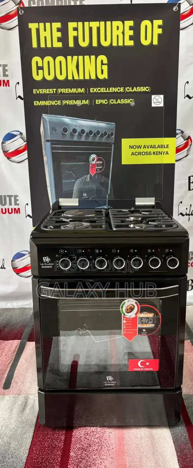  Everest Black – 60×60 Premium Cooker
 3 Gas + 1 Rapid Hotplate