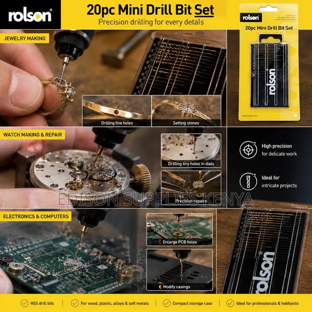 Rolson Micro Hss Drill Bits Set 20pcs Modelling Craft Precision Drill - main view