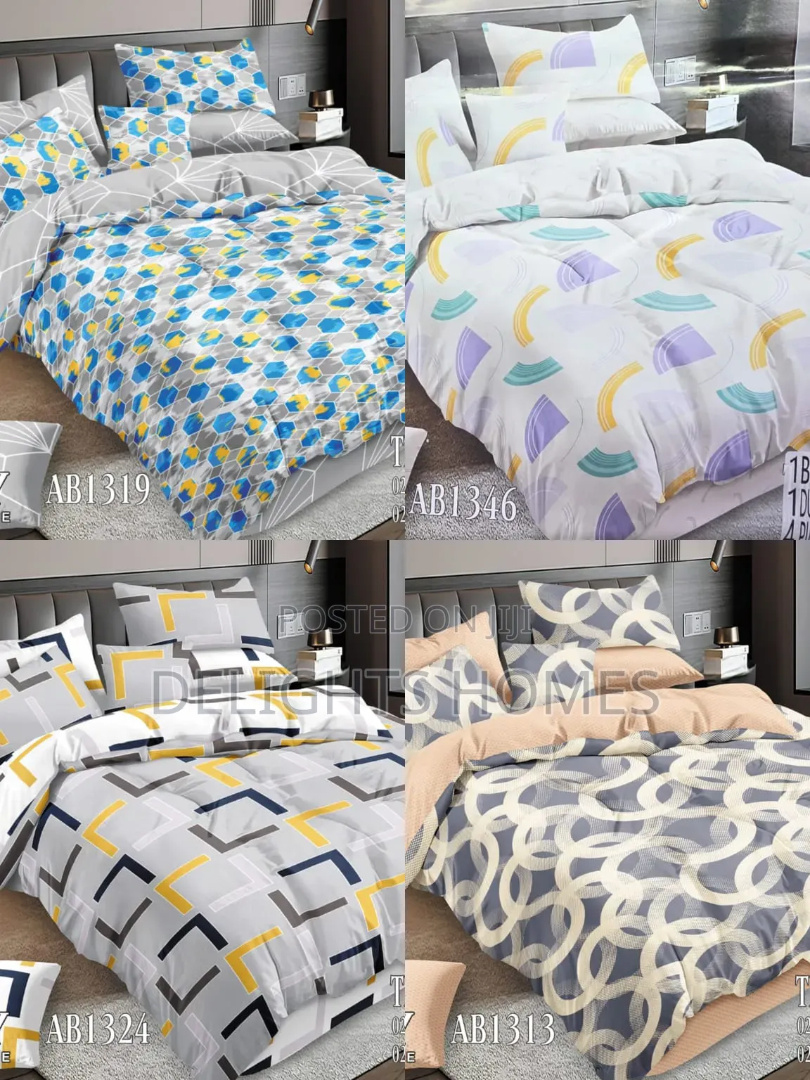 6pc)Flowered Double Sided Cotton Duvet Cover