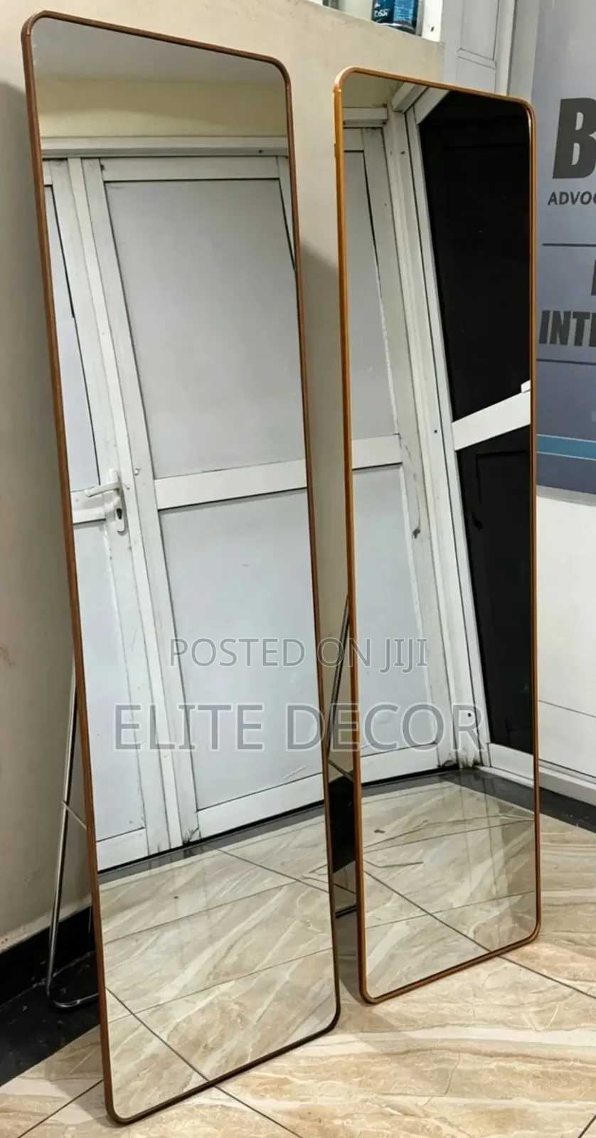 Linglong Full-Length Dressing Mirror 151×41cm – Gold Black Frame