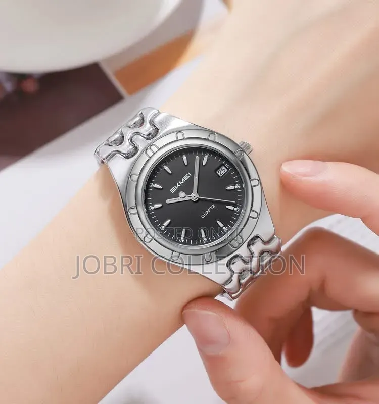 Black Face Skmei Ladies Sliver Watch