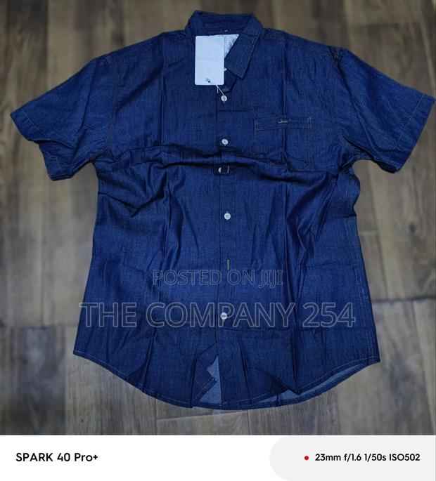 Quality Casual Denim Short Sleeved Collar Jeans Shirts Available - thumbnail 3
