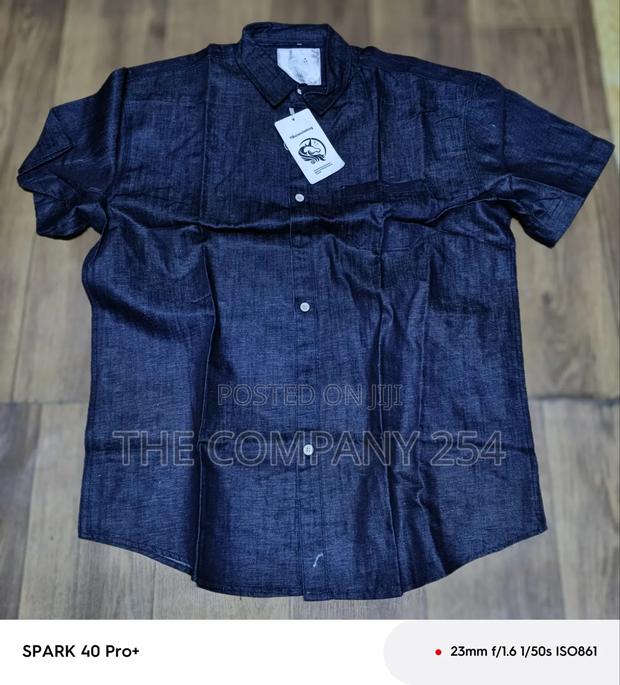 Quality Casual Denim Short Sleeved Collar Jeans Shirts Available - thumbnail 4
