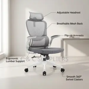 Swivel White Ergonomic Secretary Chair
