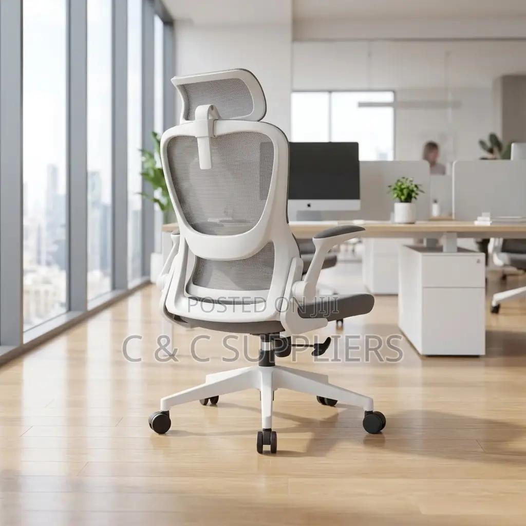 Swivel White Ergonomic Secretary Chair