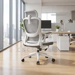 Swivel White Ergonomic Secretary Chair