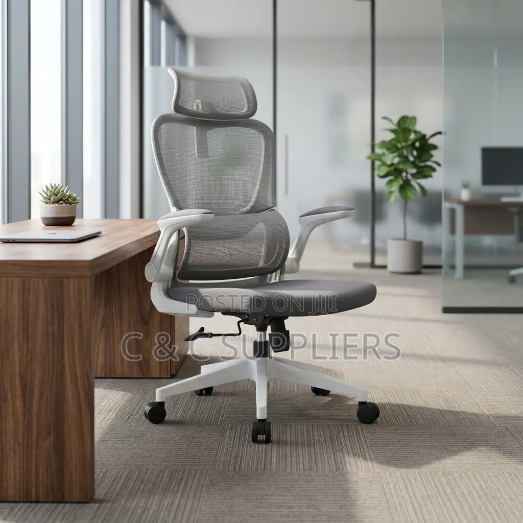 Swivel White Ergonomic Secretary Chair