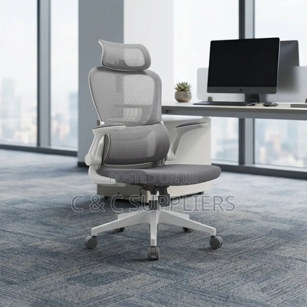 Swivel White Ergonomic Secretary Chair