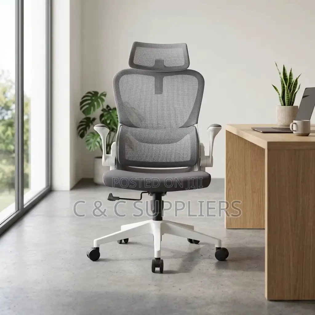 Swivel White Ergonomic Secretary Chair