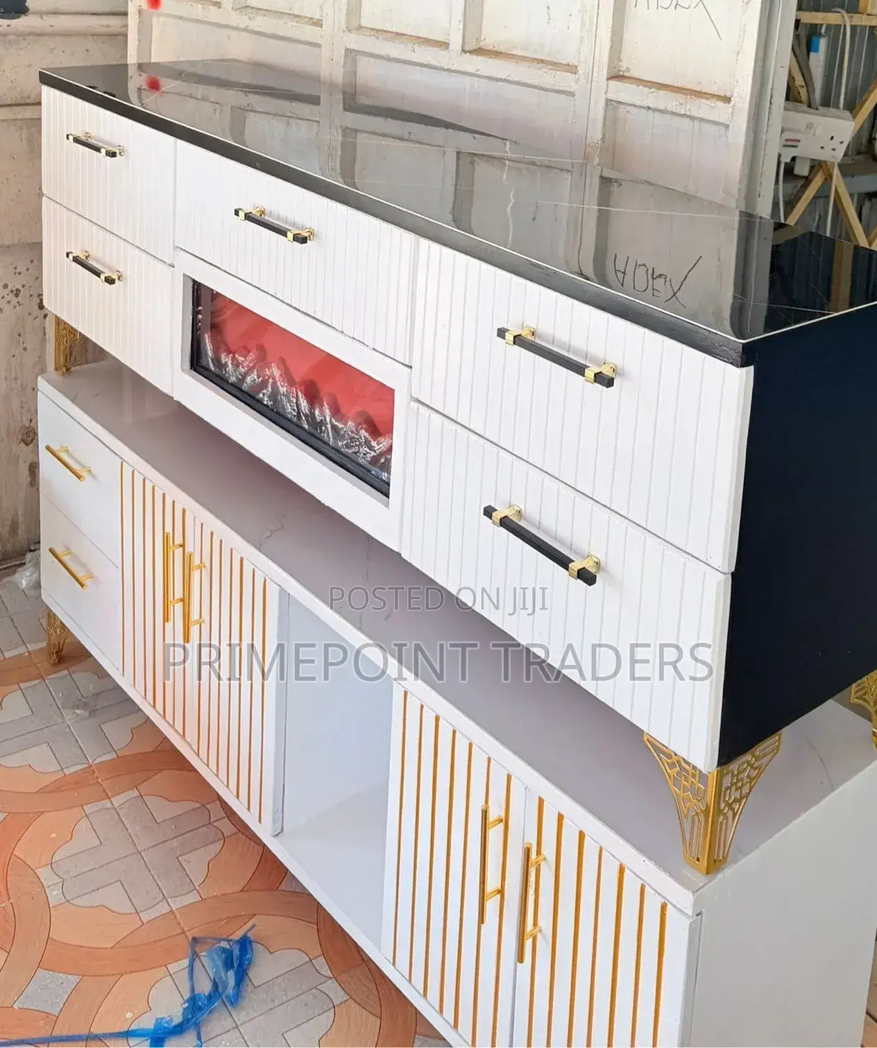 Tv Stand With Fireplace,Luxury Modern Tv Console With Electric Firepl