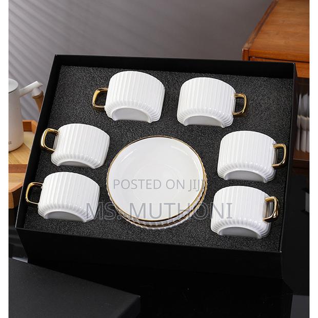 Luxury 12-Piece Ceramic Cup Saucer Set