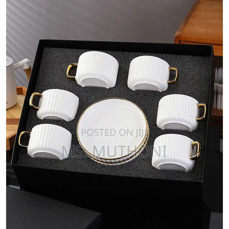 Luxury 12-Piece Ceramic Cup Saucer Set