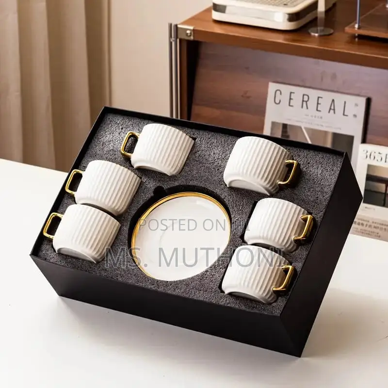 Luxury 12-Piece Ceramic Cup Saucer Set